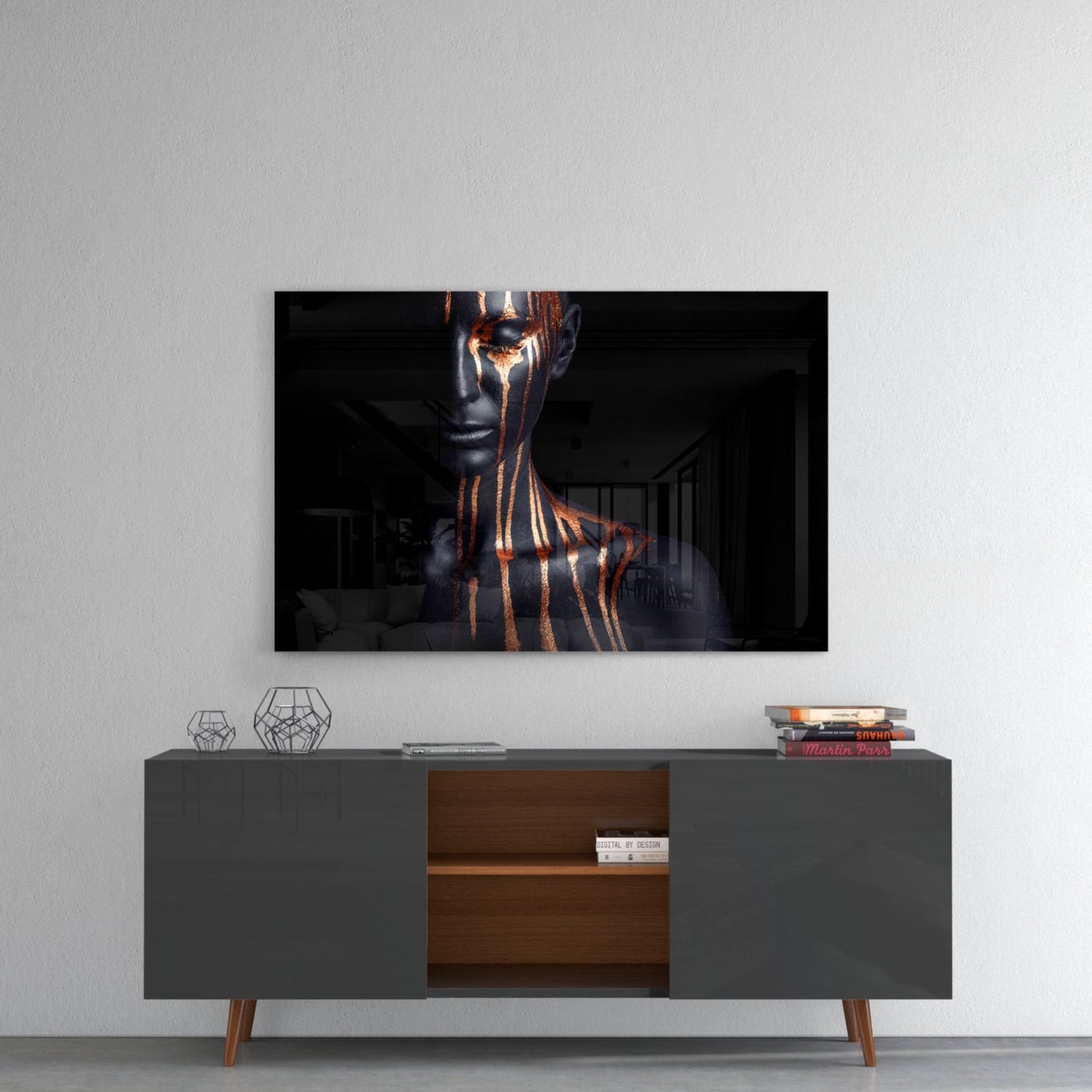 Bronze Drip Bare Shoulder Glass Wall Art