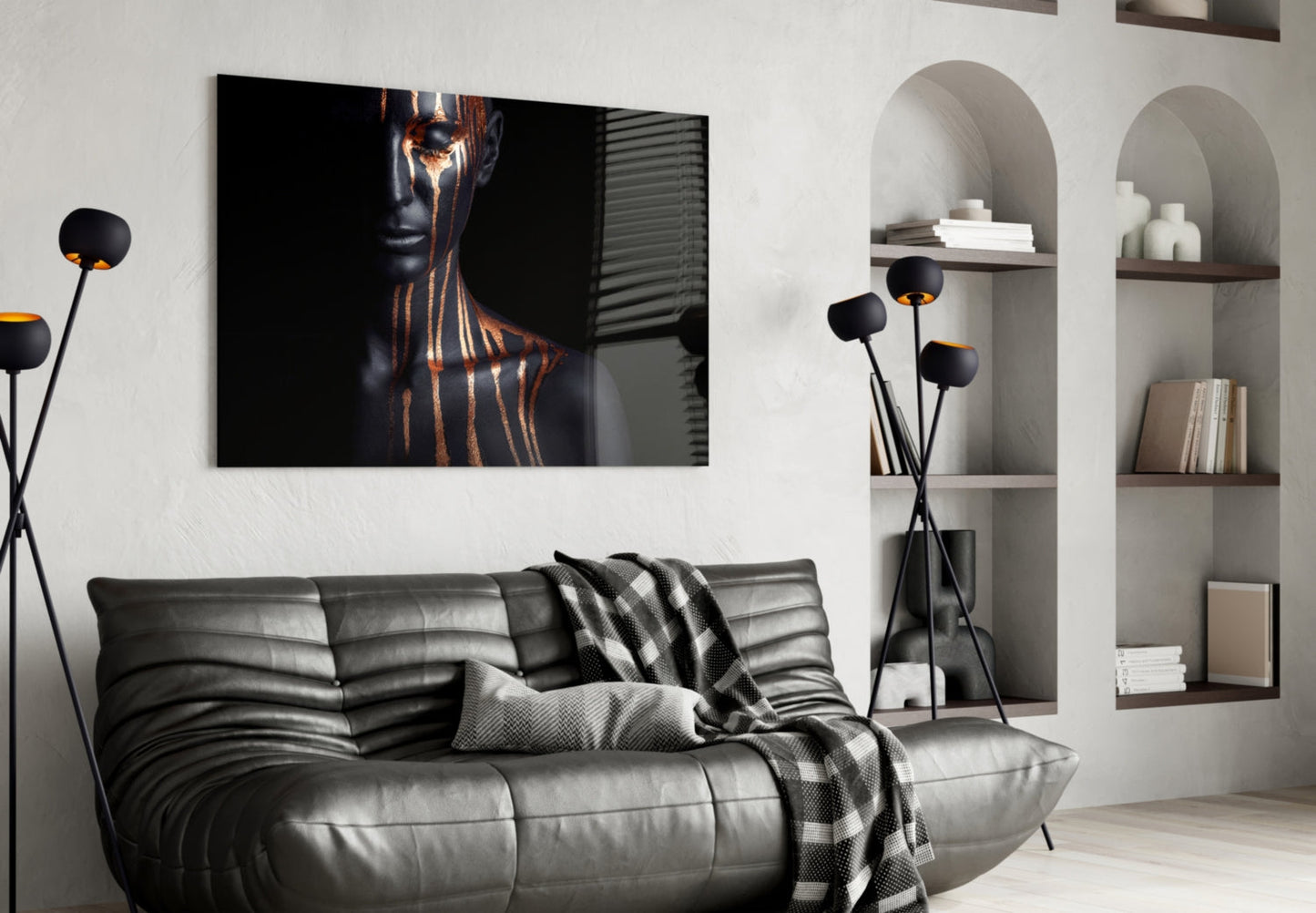 Bronze Drip Bare Shoulder Glass Wall Art