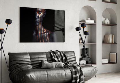 Bronze Drip Bare Shoulder Glass Wall Art