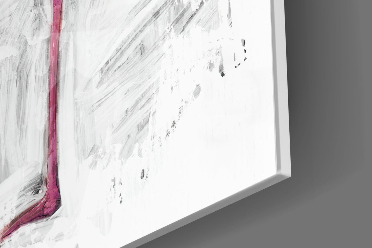 Pink Flamingo Sketch White Glass Wall Art