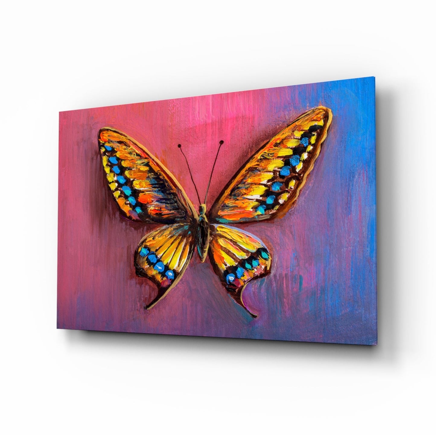 Amber Swallowtail Oil Butterfly Glass Wall Art