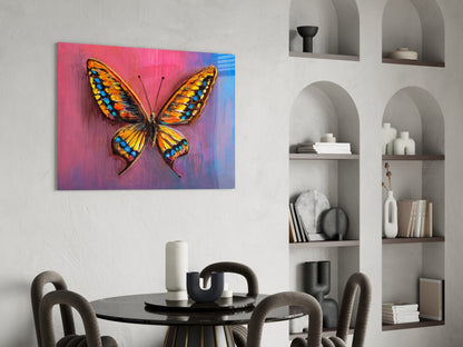 Amber Swallowtail Oil Butterfly Glass Wall Art