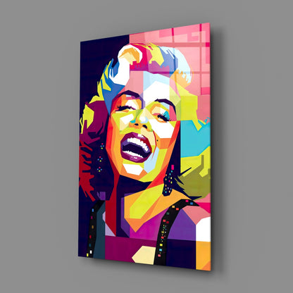 Geometric Laughing Blonde Glass Wall Art