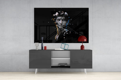 Shattered Face Black Glass Wall Art