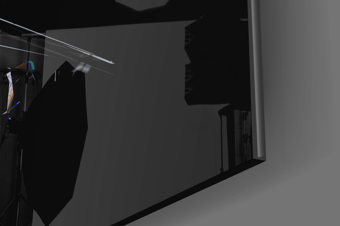 Shattered Face Black Glass Wall Art