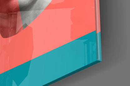 Coral Teal Split Apollo Glass Wall Art