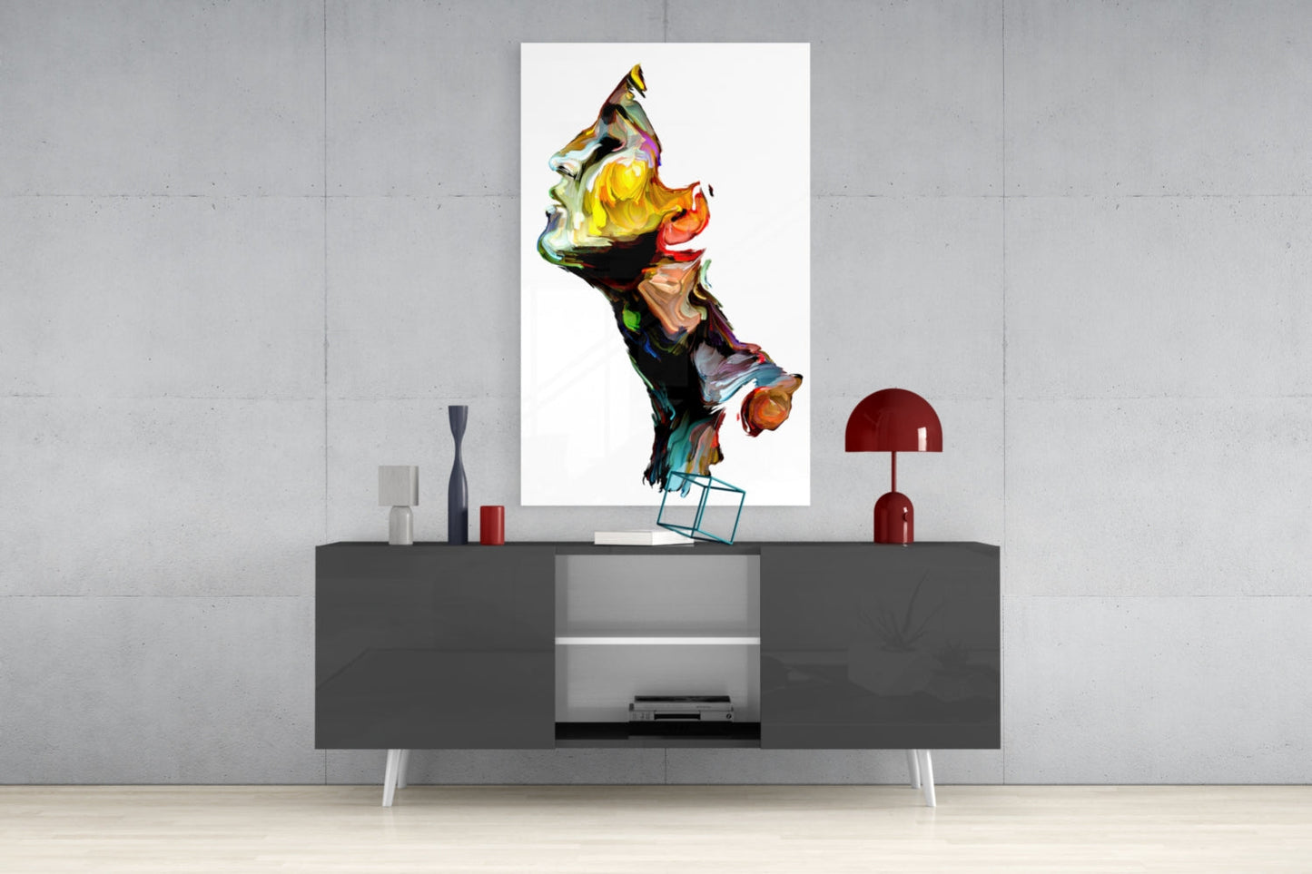 Bright Paint Profile On White Glass Wall Art