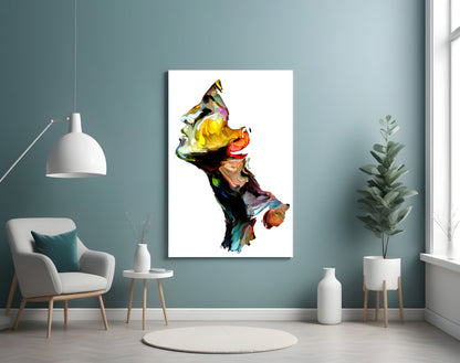 Bright Paint Profile On White Glass Wall Art