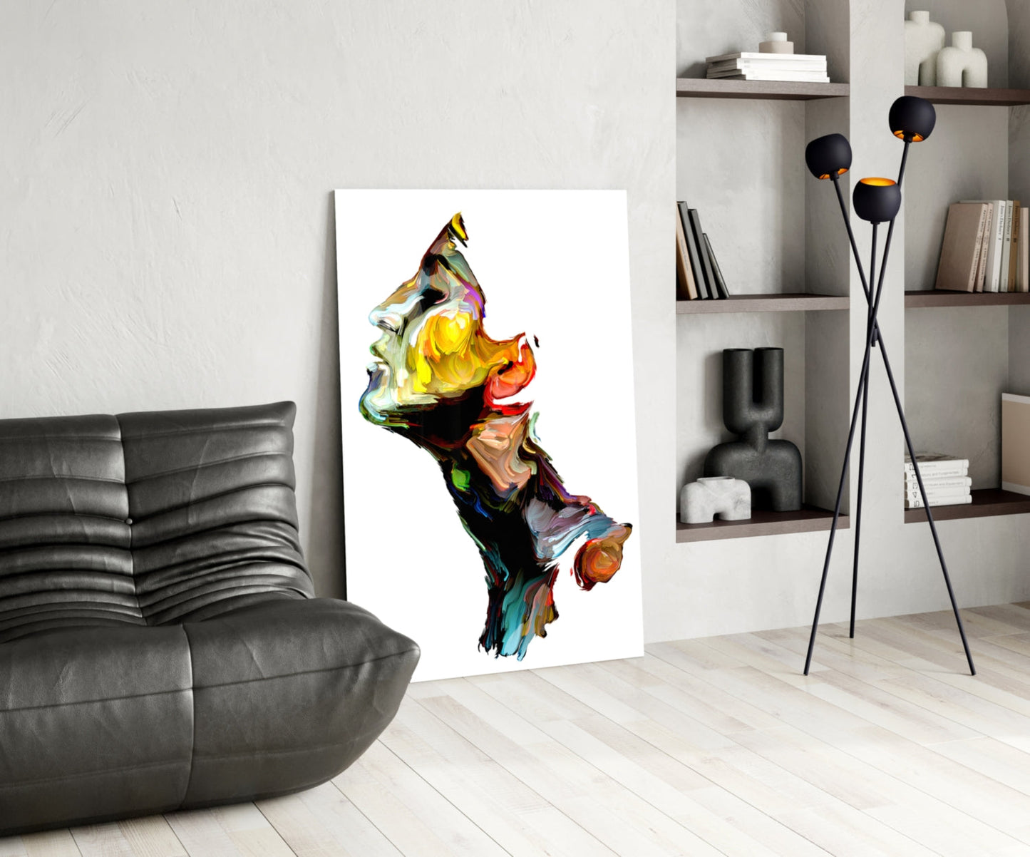 Bright Paint Profile On White Glass Wall Art