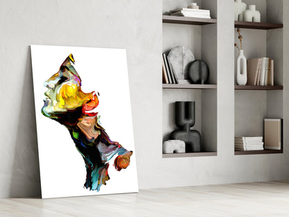 Bright Paint Profile On White Glass Wall Art