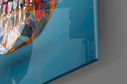 Geometric Crystal Low Poly Skull Glass Wall Art