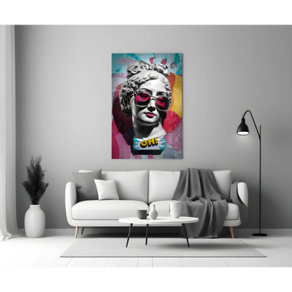 Pop Art Portrait Canvas Wall Art with Bold Sunglasses | Modern Wall Art Decor | vintageantiquesgifts.com