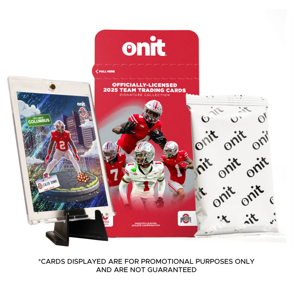 2023 Ohio State Buckeyes trading cards single pack with display stand