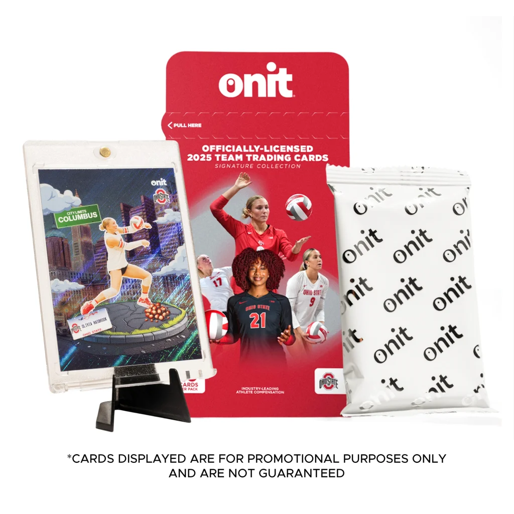 Ohio State trading cards single pack with 2023 Onit team display