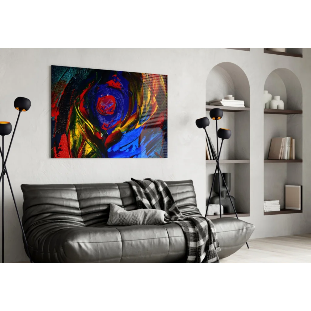 Swirling Colors Glass Wall Art Canvas Energy Explosion | Contemporary Home Wall Art | vintageantiquesgifts.com