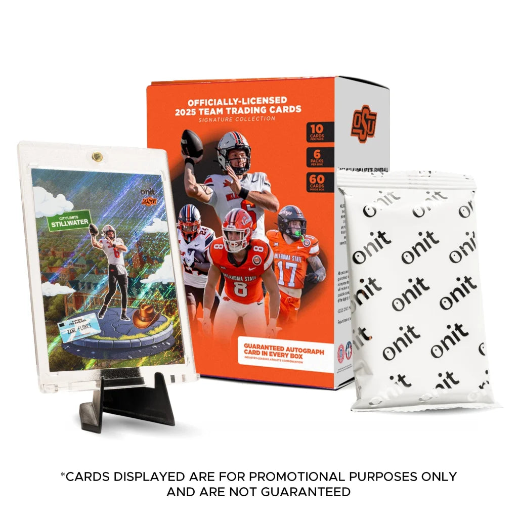 Oklahoma State trading cards platinum box with orange Cowboys design