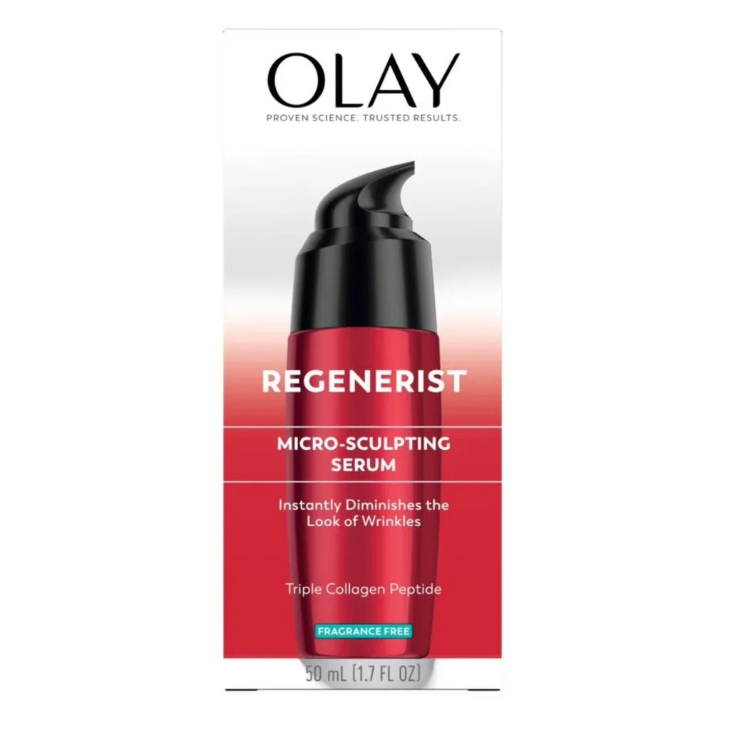 Olay Regenerist fragrance free moisturizer serum, red black 50ml pump bottle