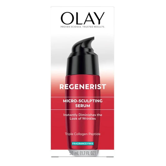 Olay Regenerist fragrance free moisturizer serum, red black 50ml pump bottle
