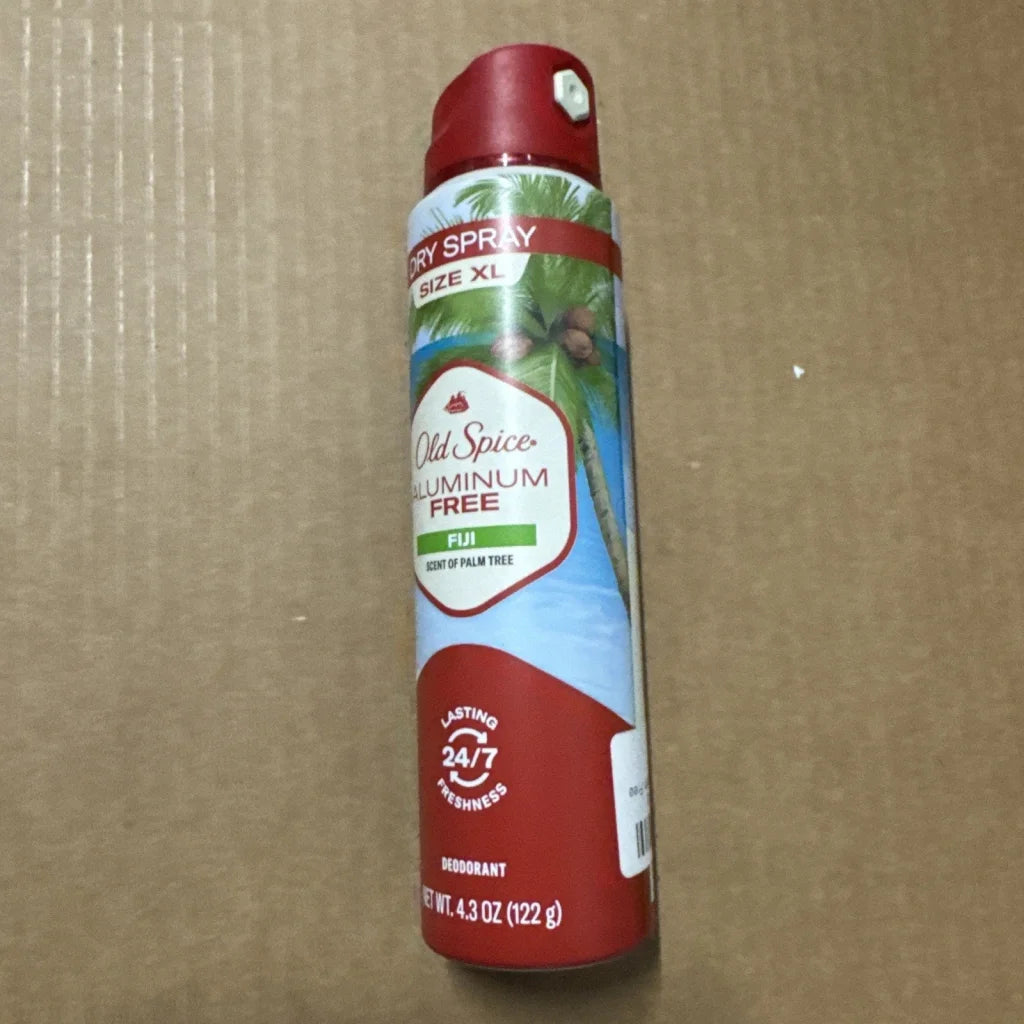 Old Spice Fiji size XL dry spray aluminum free deodorant red can