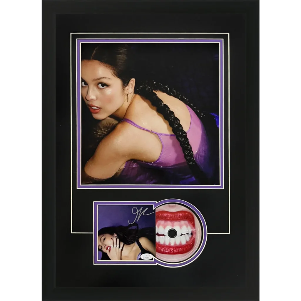 Olivia Rodrigo autographed Guts deluxe framed with 12x12 poster