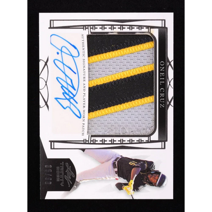 Leaf Trinity patch autographs silver card featuring O Neil Cruz autograph and worn patch