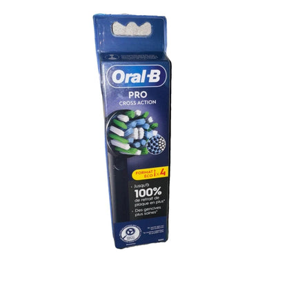 Oral-B Cross Action Clean replacement toothbrush heads in blue black pack