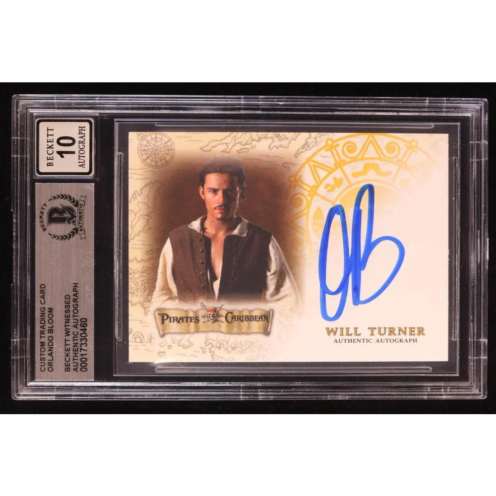 Orlando Bloom Will Turner signed Pirates card BGS graded and authenticated image