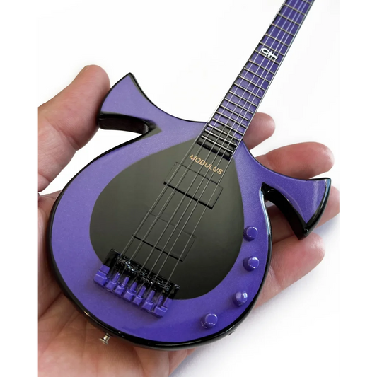 Purple Oteil Burbridge Ankh Bass toy guitar by Axe Heaven®