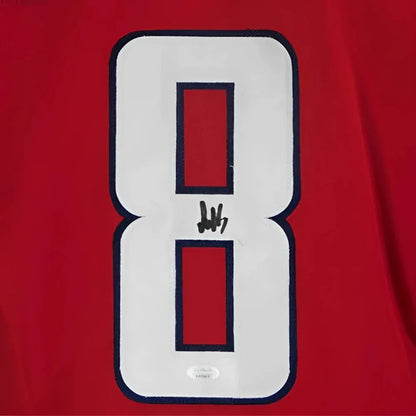 Ovechkin autographed Washington red jersey with white number 8