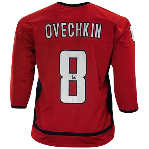 Ovechkin autographed Washington red jersey number 8 with bold name