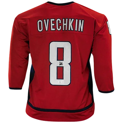 Ovechkin autographed Washington red jersey number 8 with bold name