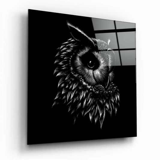 Stunning Owl Glass Wall Art with Intricate Feather Details | Insigneart USA | vintageantiquesgifts.com