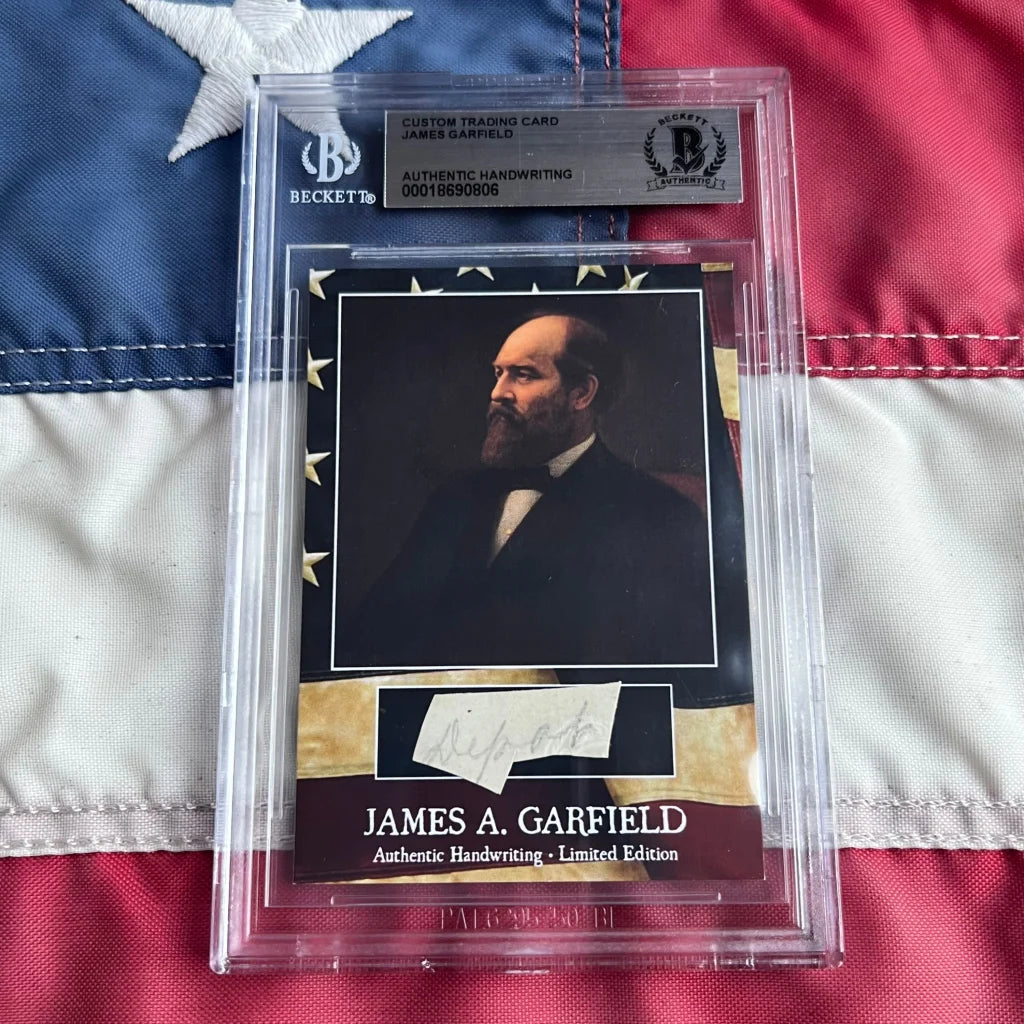 James A. in Garfield’s handwriting authentic piece dropdown menu