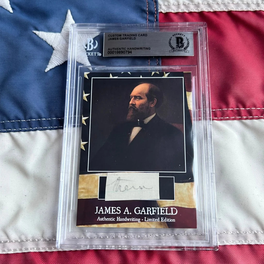 James A. as authentic piece of Garfields handwriting in dropdown menu