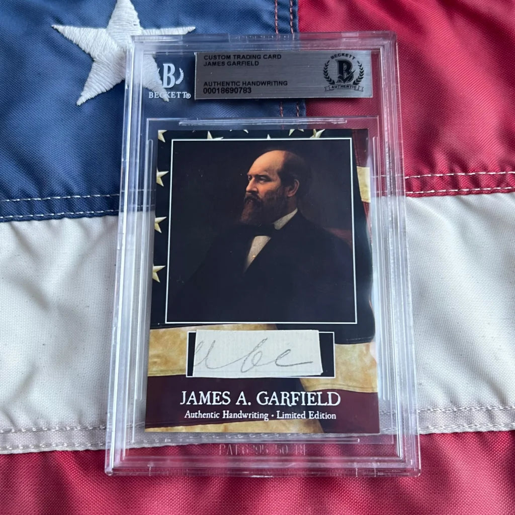 James A. in authentic piece of Garfield’s handwriting dropdown menu