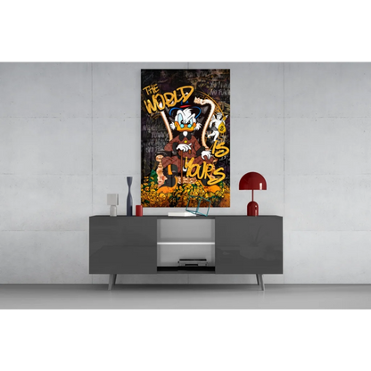 Vibrant Donald Duck graffiti wall art canvas print