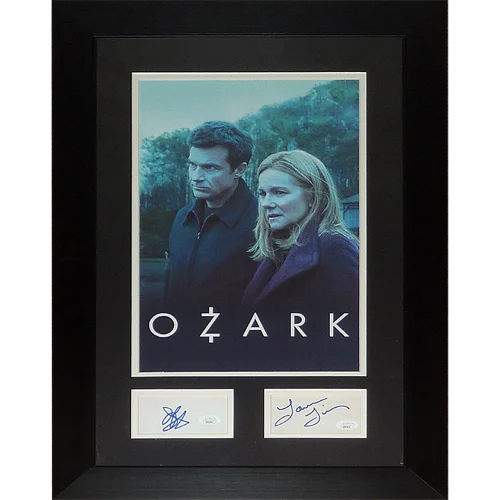 Deluxe framed black-framed ozark 11x17 tv poster with jason bateman and laura linney autographs signed in ink