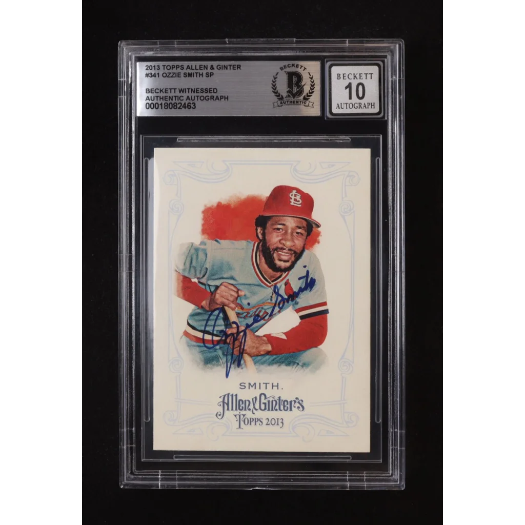 Ozzie Smith 2013 Topps Allen Ginter Auto Beckett 10 signed card