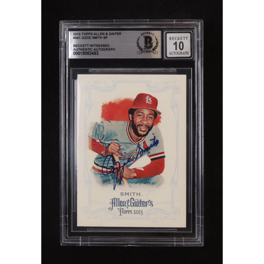 Ozzie Smith 2013 Topps Allen Ginter Auto Beckett 10 signed card