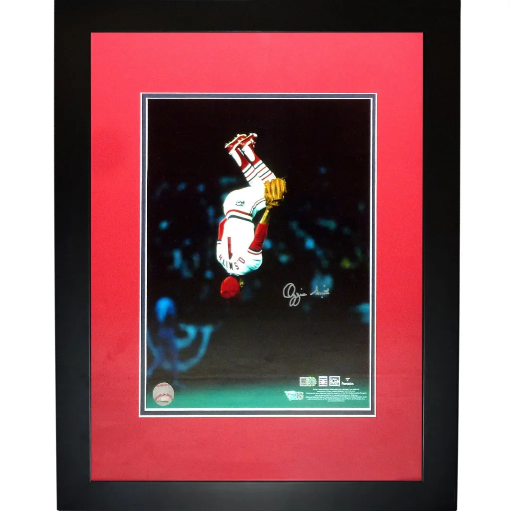 Ozzie Smith autographed St. Louis Cardinals back flip deluxe framed 11x14 photo