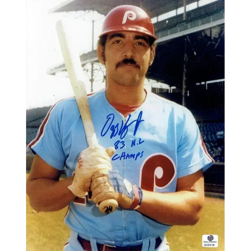 Autographed Ozzie Virgil Philadelphia Phillies baseball photo with bat for Phillies fans
