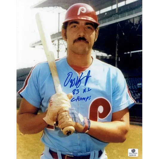Autographed Ozzie Virgil Philadelphia Phillies baseball photo with bat for Phillies fans