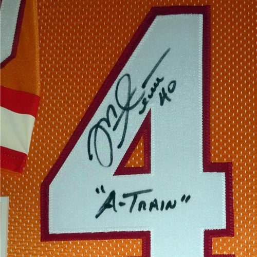 Mike Alstott Autographed Tampa Bay Buccaneers (Throwback Orange #40) Deluxe Framed Jersey - Beckett