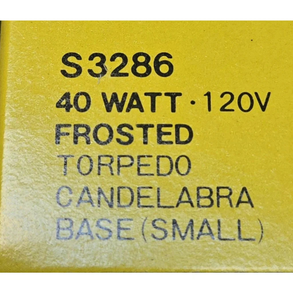 Satco S3286 40W 120V frosted torpedo candelabra bulb pack of 25