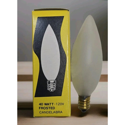 Satco S3286 40W 120V frosted torpedo candelabra E12 bulb