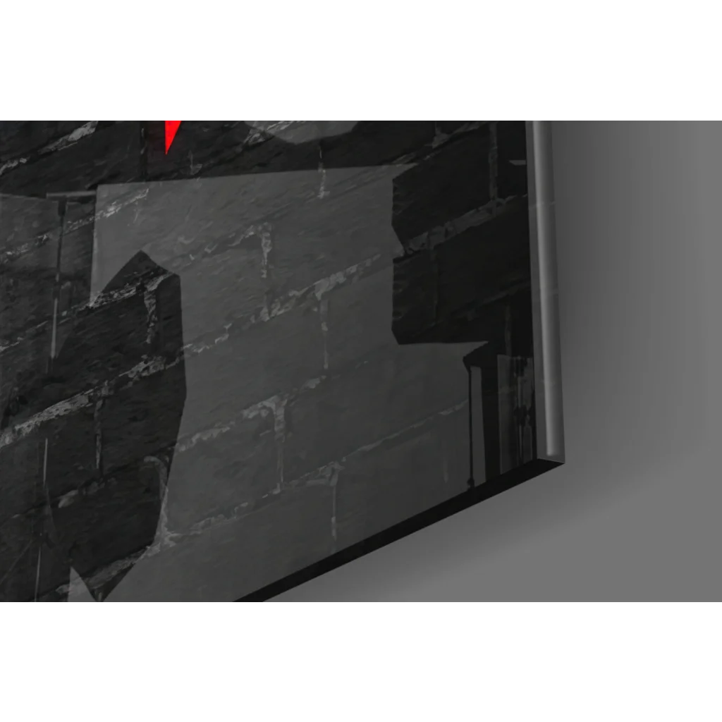 Black textured wall art panel with metallic edge, No Pain No Gain motivational print