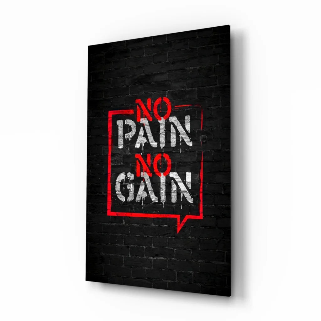 No pain no gain graffiti wall art canvas print