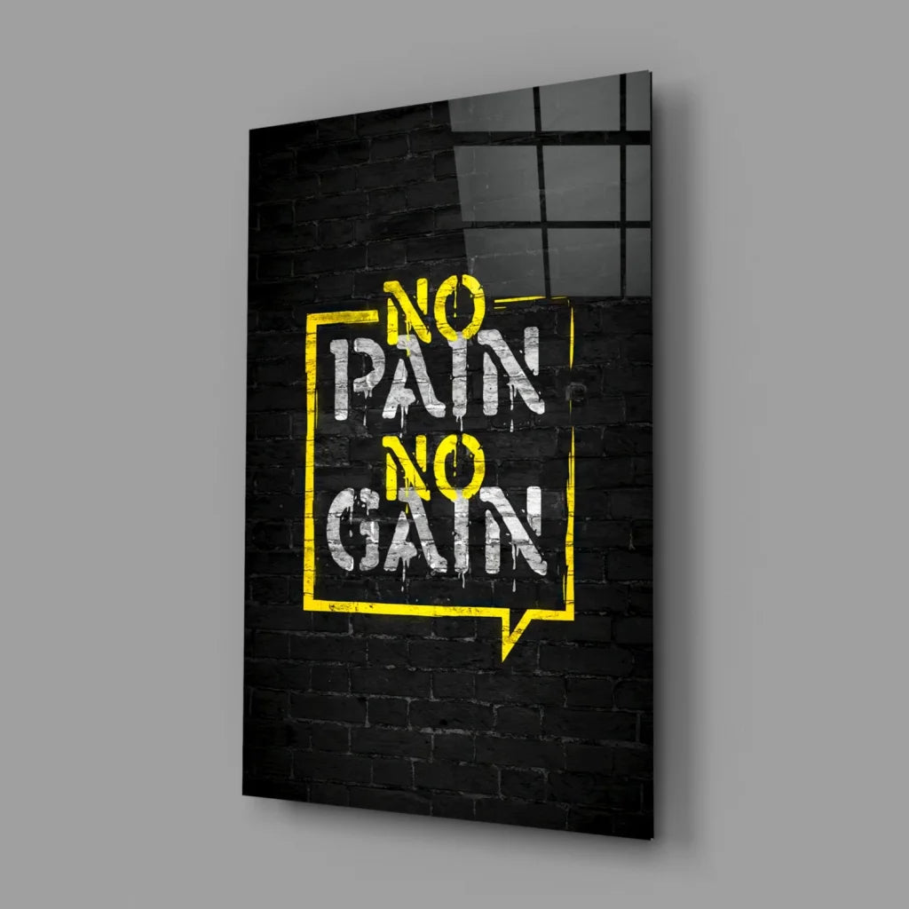 Black no pain no gain graffiti wall art for gym motivation