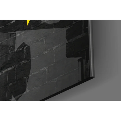 No pain no gain motivational wall art on black framed canvas with dark gray textured brick design