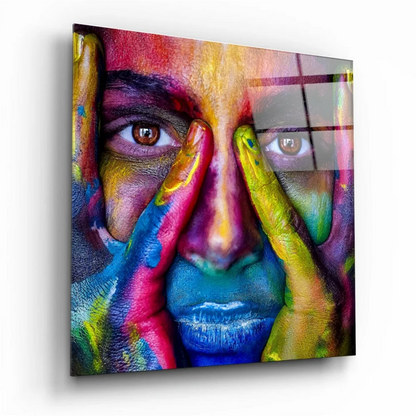 Multicolored Abstract Face Canvas Wall Art Print | Insigneart USA | vintageantiquesgifts.com